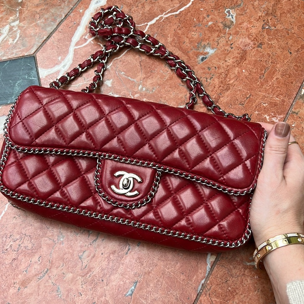 Chanel East West Coast Chain Lambskin Bag